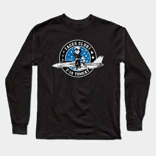 Grumman F-14 Tomcat = Aces Club 1986/2022 - 5 kill - Black Long Sleeve T-Shirt